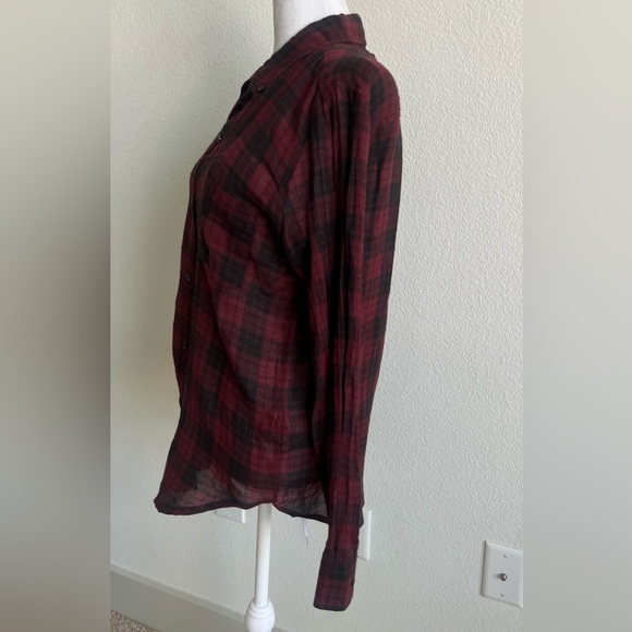 Isabel Marant Red and Black 100% cotton Checkered Button Down Shirt - Picture 5 of 8